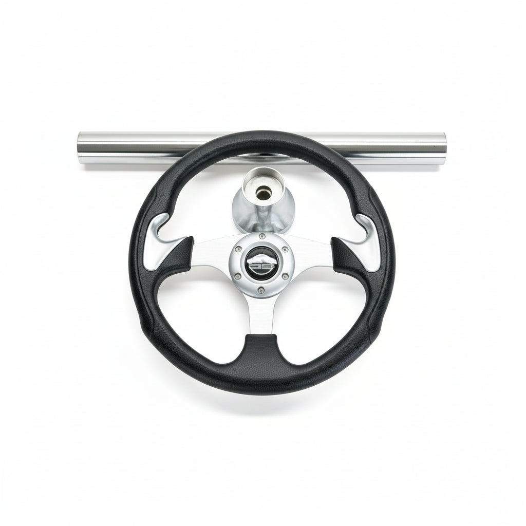 Black & Chrome Steering Wheel Kit