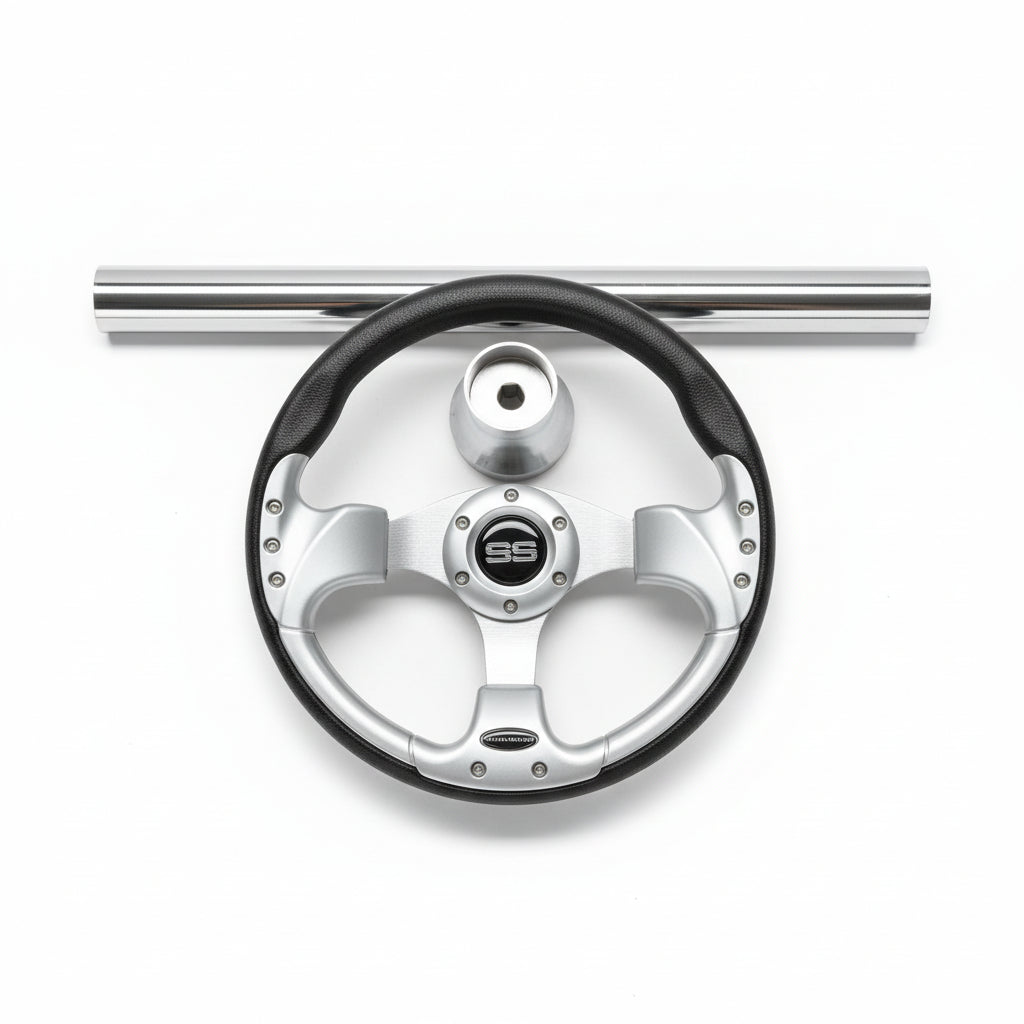 Black & Silver Steering Wheel Kit