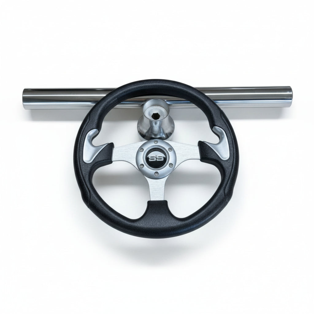 Black & Chrome Steering Wheel Kit