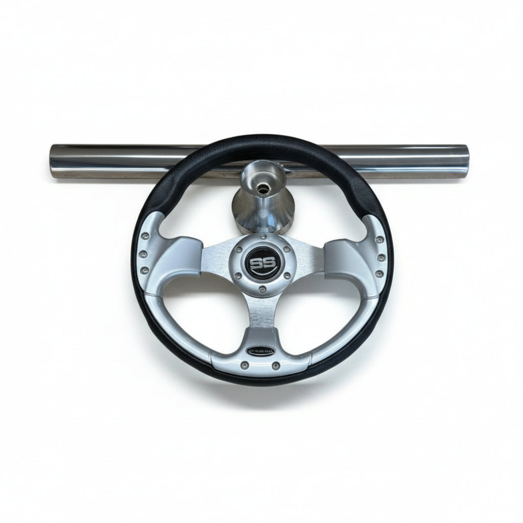 (Yamaha) Black & Silver Steering Wheel Kit