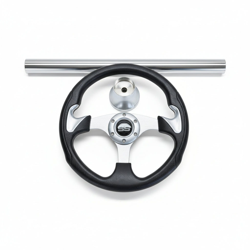 (Yamaha) Black & Chrome Steering Wheel Kit