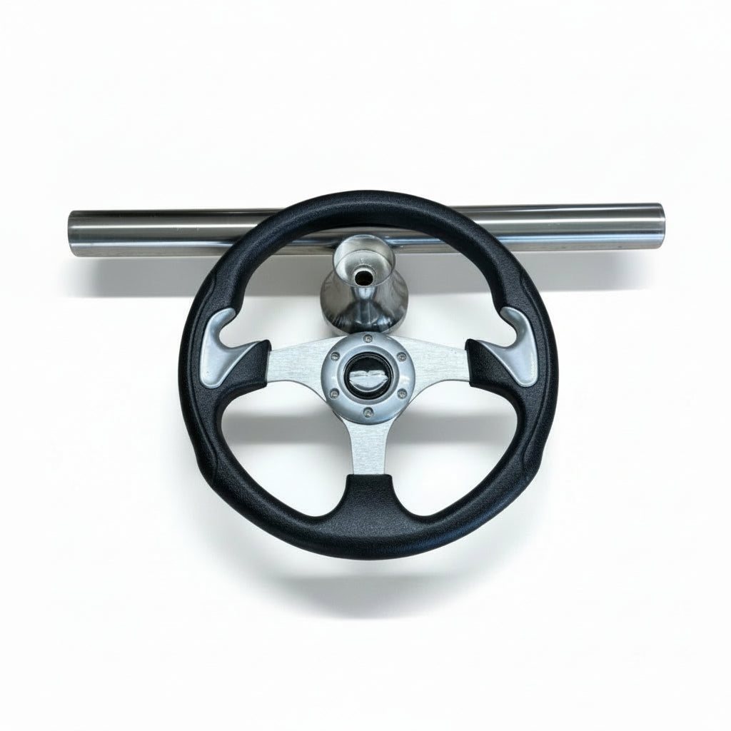 (EZ-GO) Black & Chrome Steering Wheel Kit